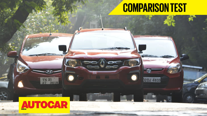 Renault Kwid vs Hyundai Eon vs Maruti Alto 800 comparison video